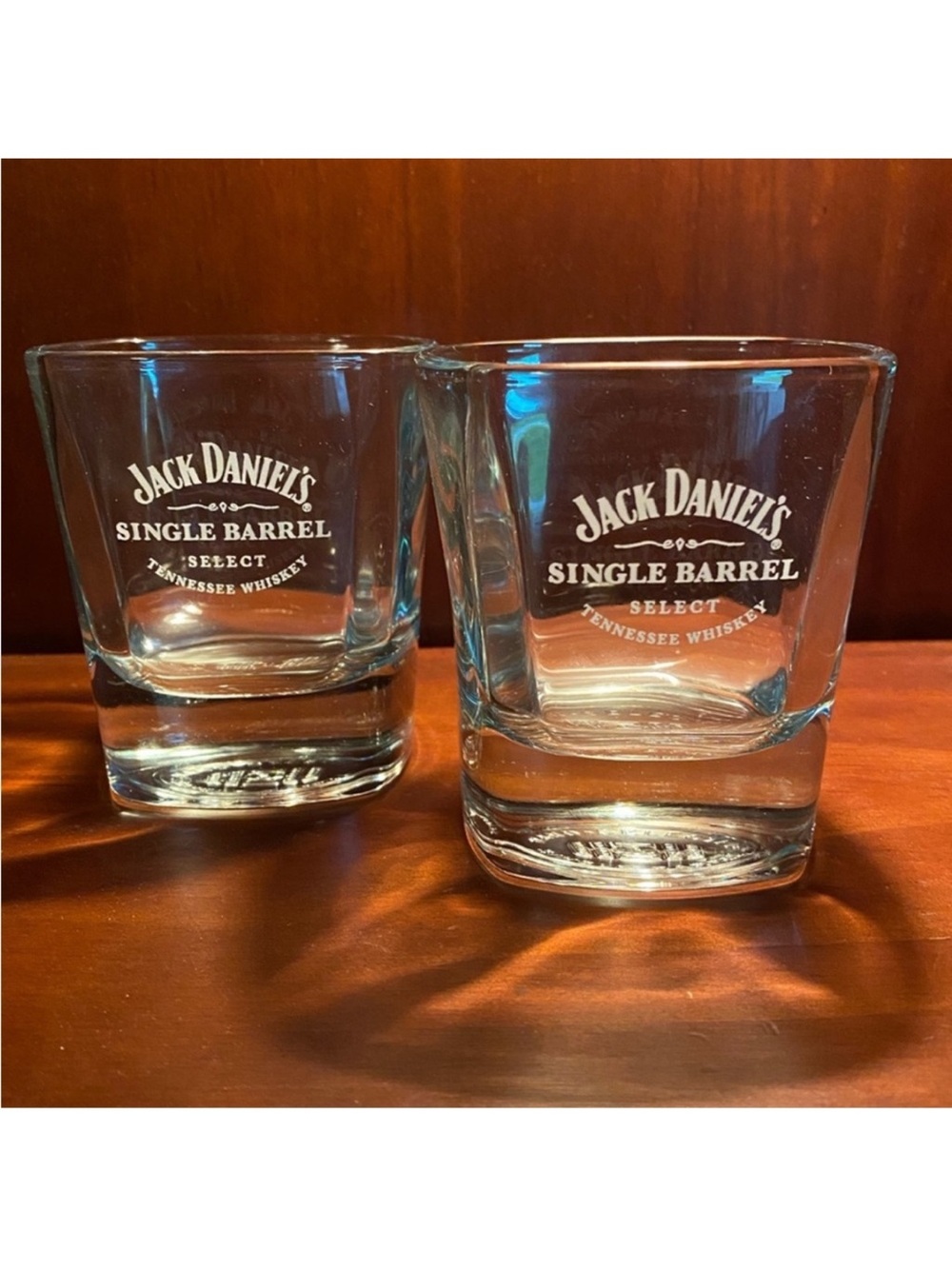 Jack Daniels Single Barrel Select Low Ball Rocks Glasses Collectible Set Of 2
